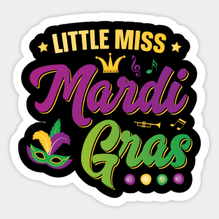 Little Miss Mardi Gras Sticker